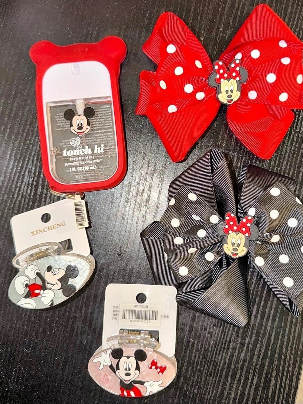 Minnie Mouse Hair Accessories Set Red & Black NWT